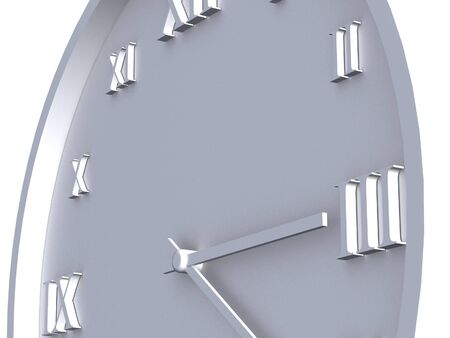 silver clock on white