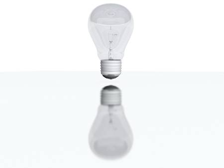 light bulb with reflectionの写真素材