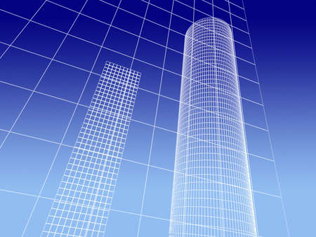 Abstract architectural 3D construction. Concept - modern architecture and designing.