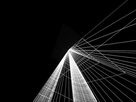 Abstract architectural 3D construction. Concept - modern architecture and designing.の写真素材