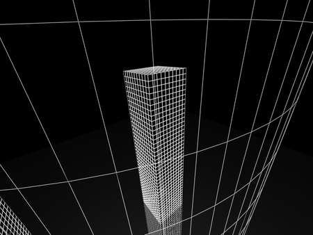 Abstract architectural 3D construction. Concept - modern architecture and designing.の写真素材