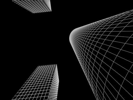 Abstract architectural 3D construction. Concept - modern architecture and designing.の写真素材