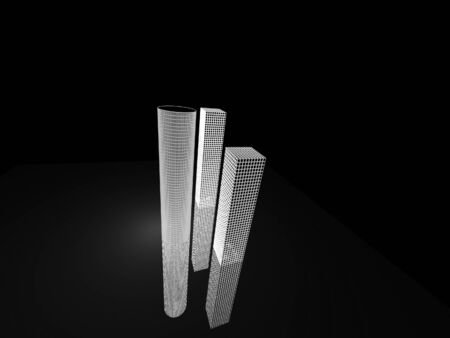 Abstract architectural 3D construction. Concept - modern architecture and designing.の写真素材