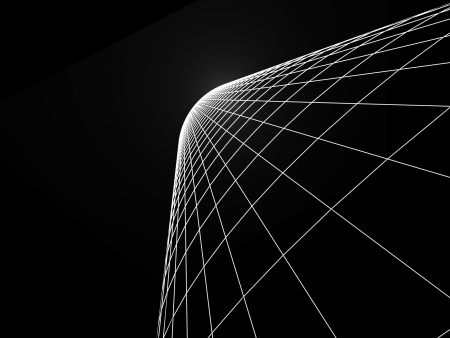 Abstract architectural 3D construction. Concept - modern architecture and designing.の写真素材