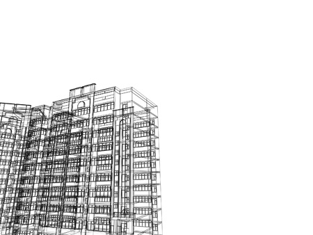 Abstract architectural 3D construction. Concept - modern architecture and designing.の写真素材