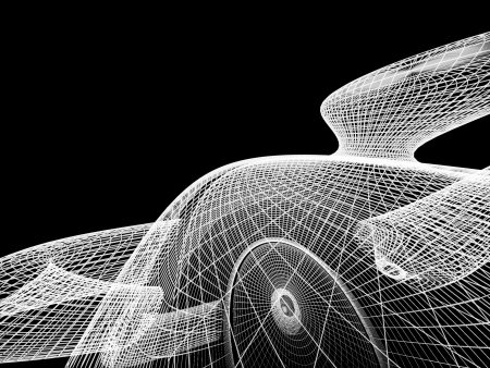 Abstract architectural 3D construction. Concept - modern architecture and designing.