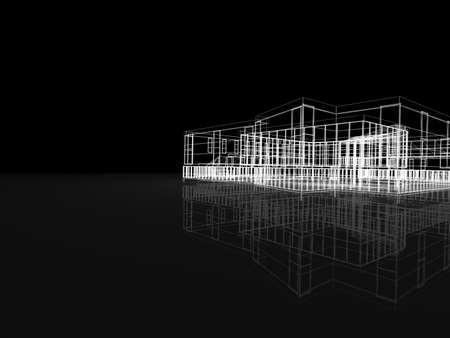 Abstract architectural 3D construction. Concept - modern architecture and designing.の写真素材