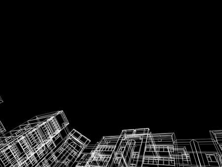 Abstract architectural 3D construction. Concept - modern architecture and designing.の写真素材