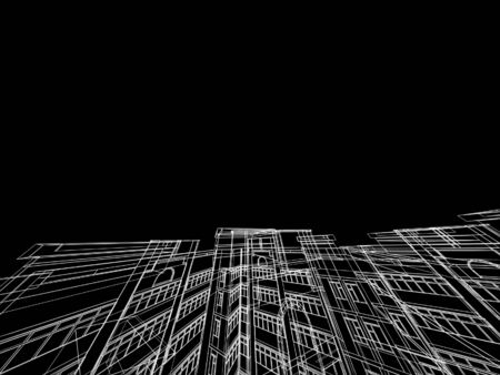 Abstract architectural 3D construction. Concept - modern architecture and designing.の写真素材