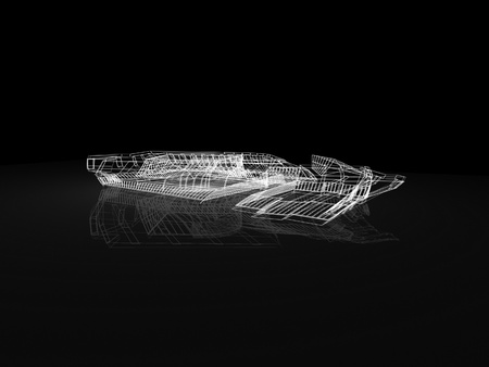 Abstract architectural 3D construction. Concept - modern architecture and designing.の写真素材