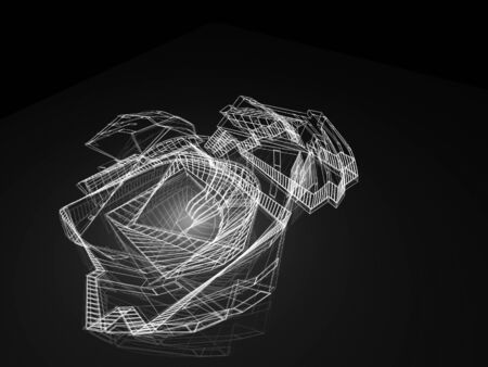 Abstract architectural 3D construction. Concept - modern architecture and designing.