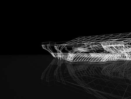 Abstract architectural 3D construction. Concept - modern architecture and designing.の写真素材