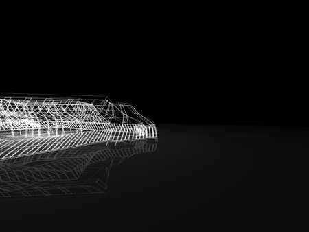 Abstract architectural 3D construction. Concept - modern architecture and designing.の写真素材