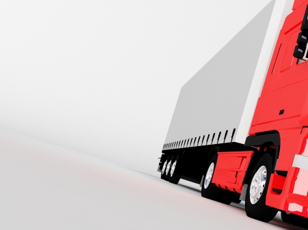 red truck isolated on whiteの写真素材