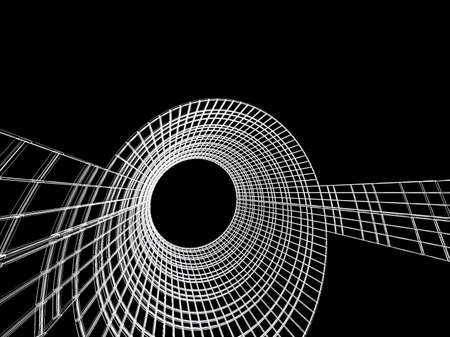 Abstract architectural 3D construction. Concept - modern architecture and designing.の写真素材
