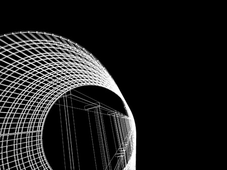 Abstract architectural 3D construction. Concept - modern architecture and designing.の写真素材