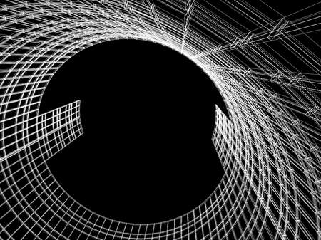 Abstract architectural 3D construction. Concept - modern architecture and designing.の写真素材