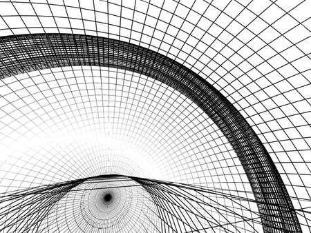 Abstract architectural 3D construction. Concept - modern architecture and designing.