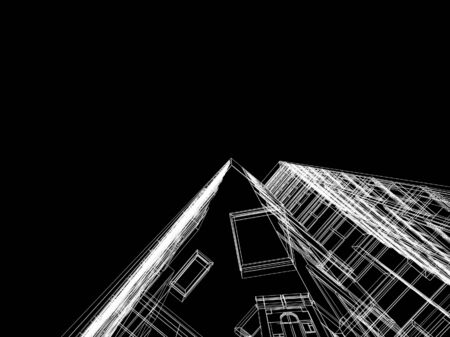Abstract architectural 3D construction. Concept - modern architecture and designing.の写真素材