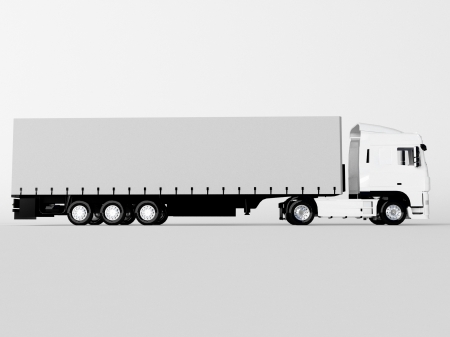 truck isolated on whiteの写真素材