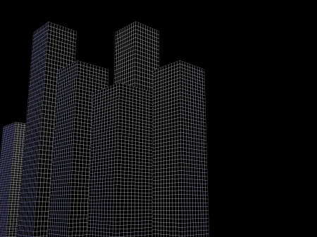 Abstract architectural 3D construction. Concept - modern architecture and designing.の写真素材