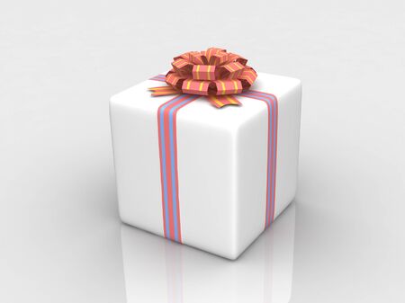 White gift isolated on white backgroundの写真素材