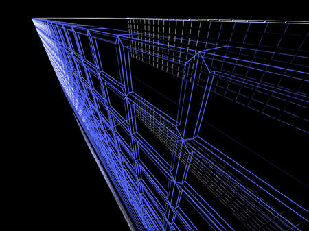 Abstract architectural 3D construction. Concept - modern architecture and designing.