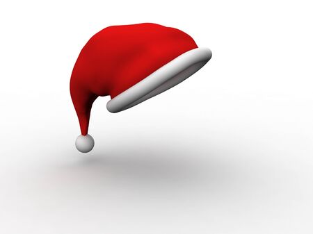 Santa Claus hat isolated on white background with shadowの写真素材