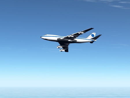 flying jet airplane