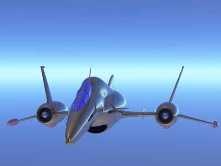 flying modern technology jet airplaneの写真素材