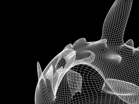 Abstract architectural 3D construction. Concept - modern architecture and designing.の写真素材