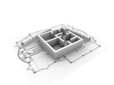 3D plan drawingの写真素材