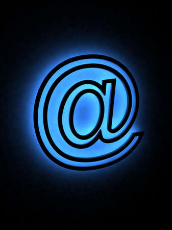 Abstract E-mail symbol in the neon light