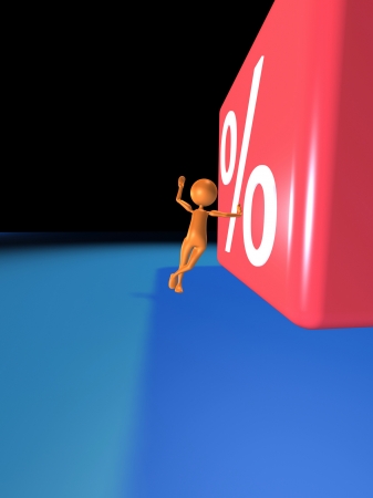 3D human and a big percent.の写真素材