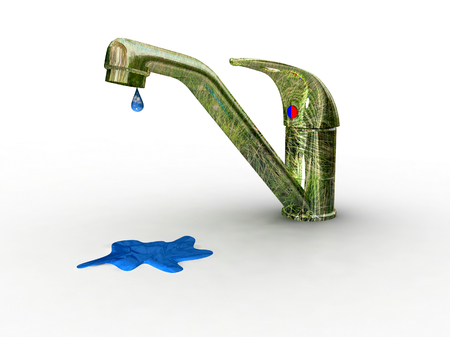 The Last drop. Concept - a guard of the nature.の写真素材