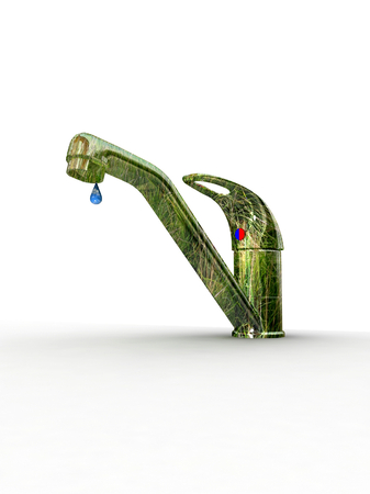 The Last drop. Concept - a guard of the nature.の写真素材