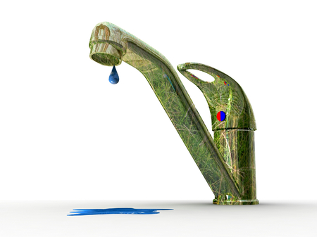 The Last drop. Concept - a guard of the nature.の写真素材