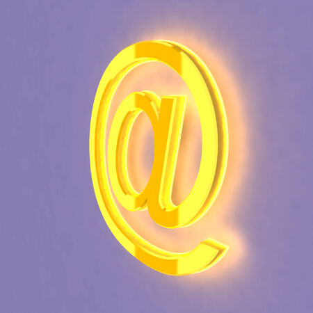 3D abstract golden E-mail symbolの写真素材