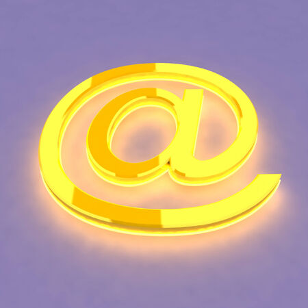 3D abstract golden E-mail symbolの写真素材