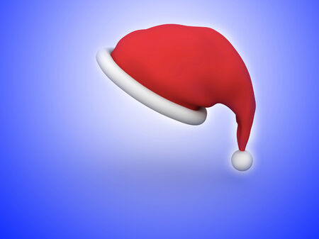 Santa Claus hat isolated on white background with shadowの写真素材