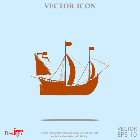 sailing ship vector iconのイラスト素材