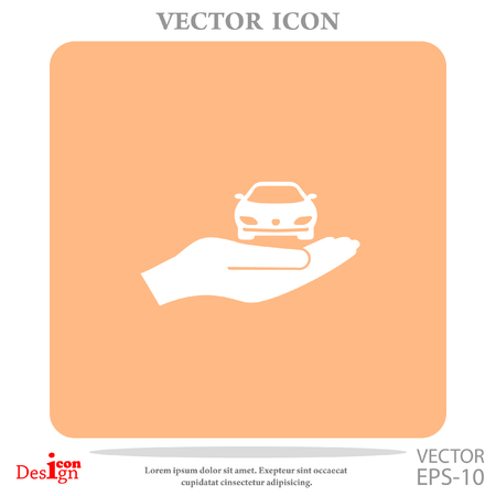 car with hand vector iconのイラスト素材