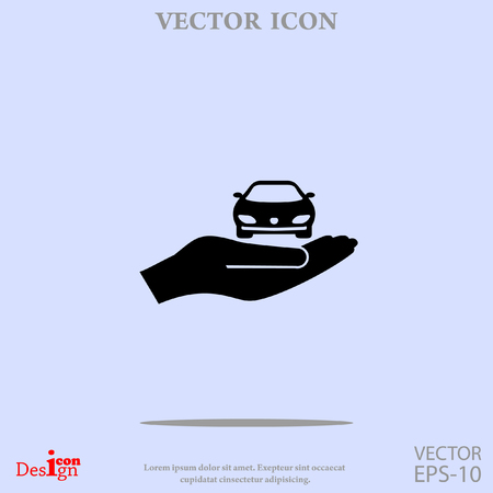 car with hand vector iconのイラスト素材