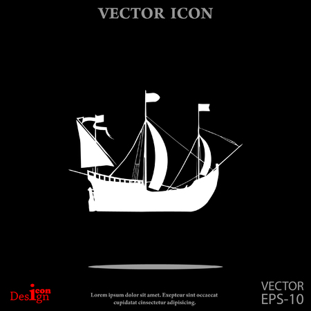 sailing ship vector iconのイラスト素材