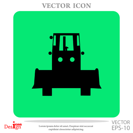 bulldozer vector iconのイラスト素材