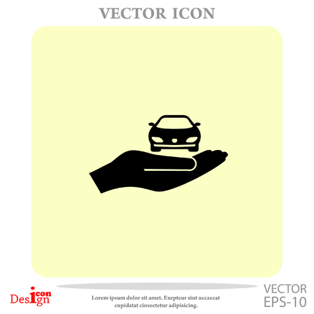 car with hand vector iconのイラスト素材