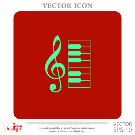 music key and keyboard vector iconのイラスト素材