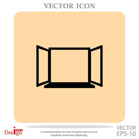 open window vector iconのイラスト素材