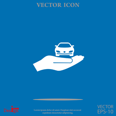 car with hand vector iconのイラスト素材