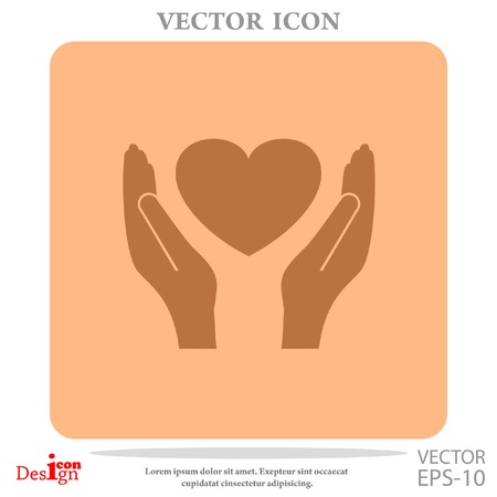 heart in hand vector iconのイラスト素材